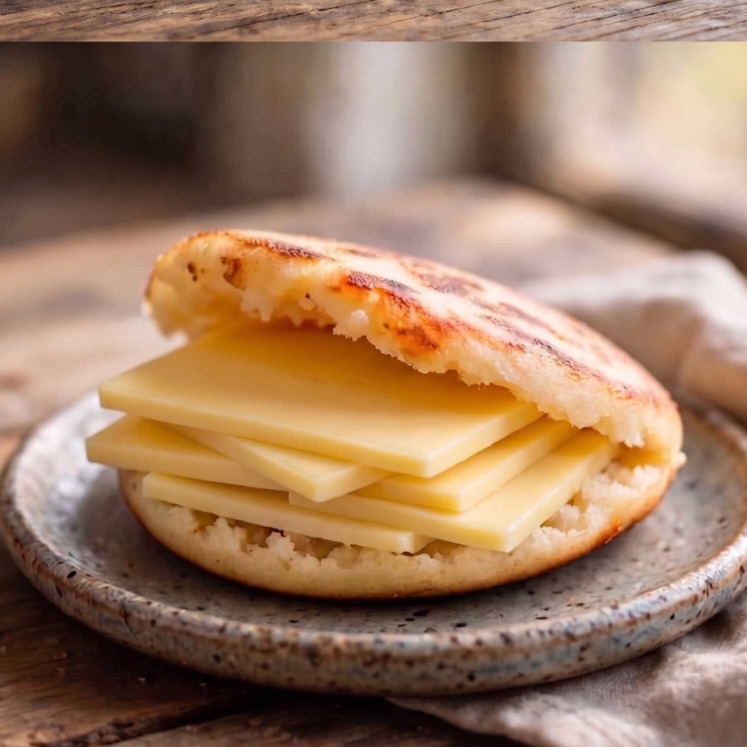 Arepa con Queso en Loncha
