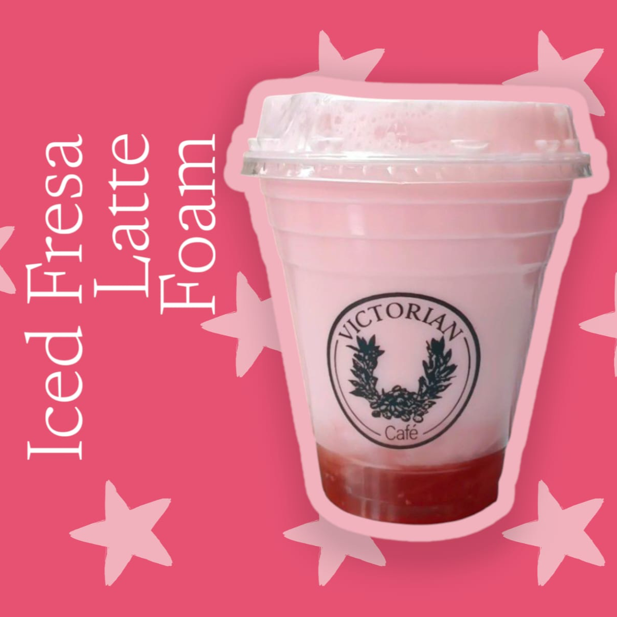 ICED FRESA LATTE FOAM 14OZ