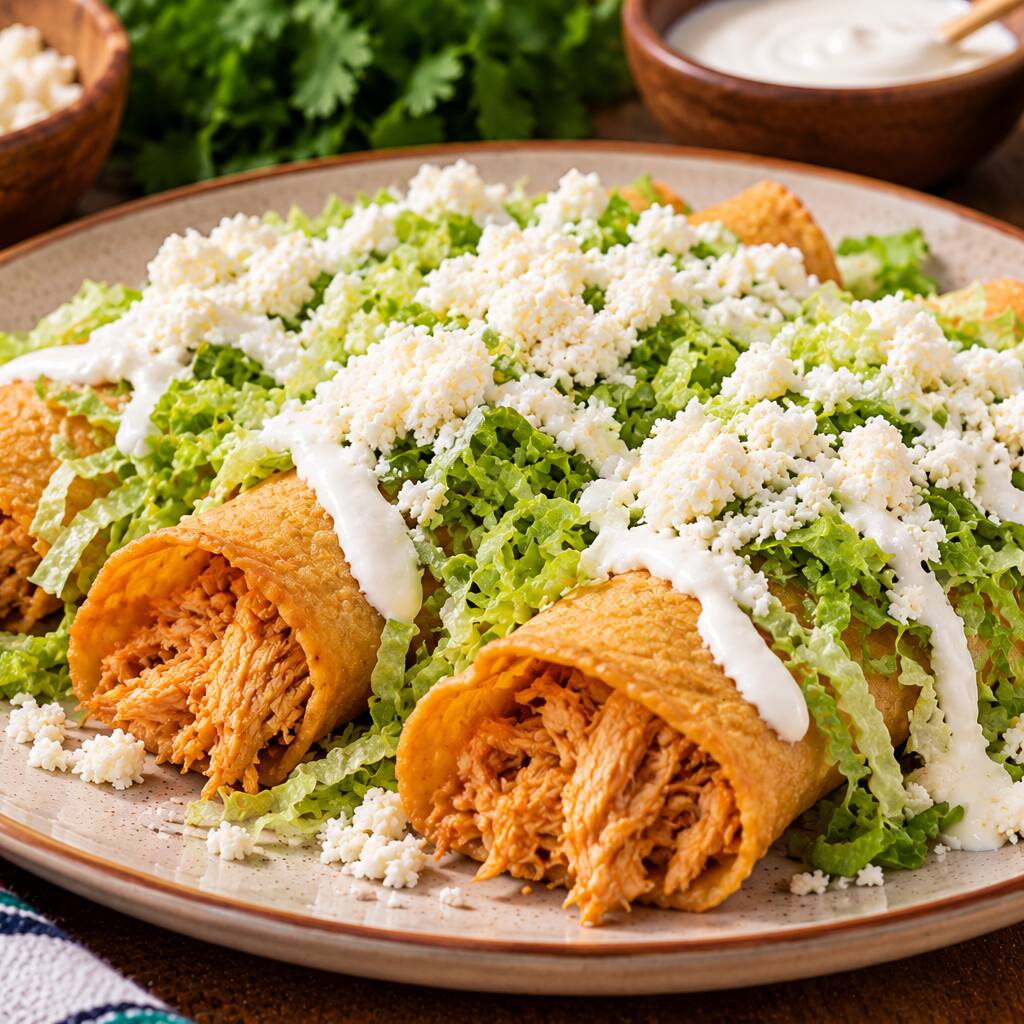 Tacos Dorados de Pollo