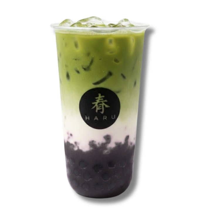 Blackberry matcha latte