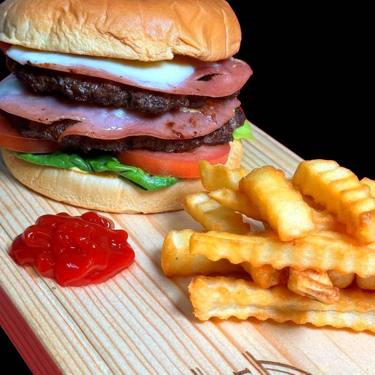Hamburguesa Doble con Papas