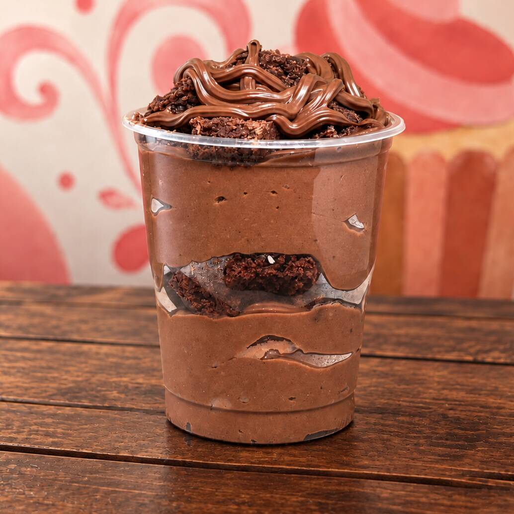 Nosso Copo da Felicidade de Brownie com Nutella combina a riqueza de um brownie macio com a cremosidade inigualável da Nutella, tudo servido em um copo de 200 ml. Cada colherada oferece uma explosão de sabor que une o melhor do chocolate com a textura irresistível da Nutella. Perfeito para um momento de prazer intenso e para quem não resiste a essa combinação clássica e deliciosa.