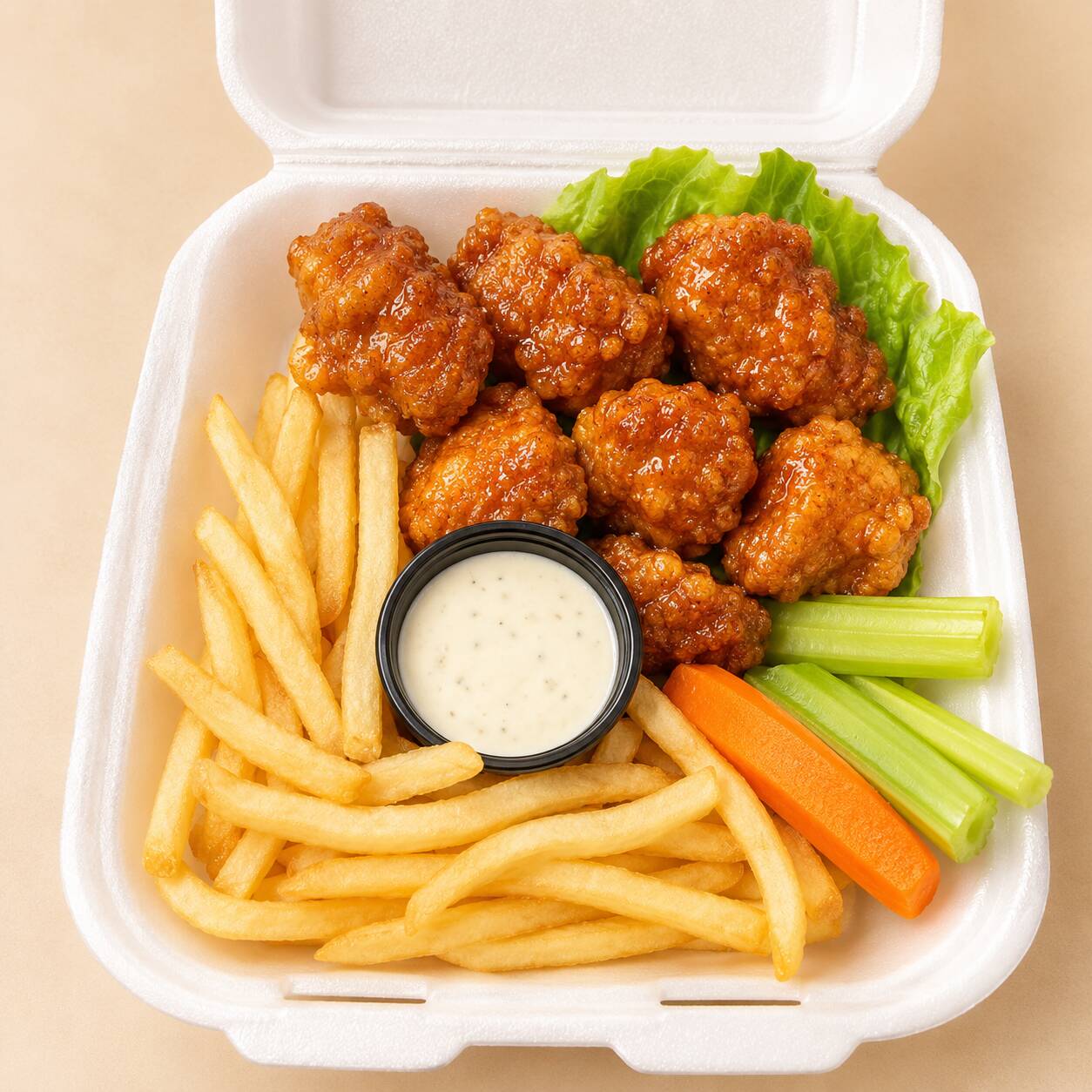 Boneless Bañados con Papas