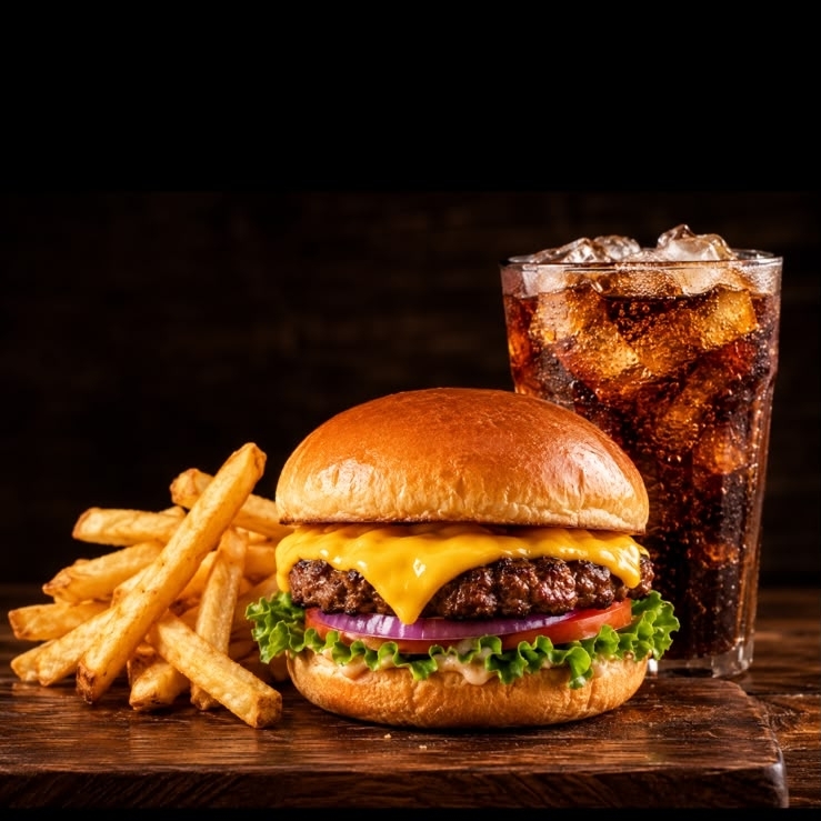 COMBO BURGER CON QUESO