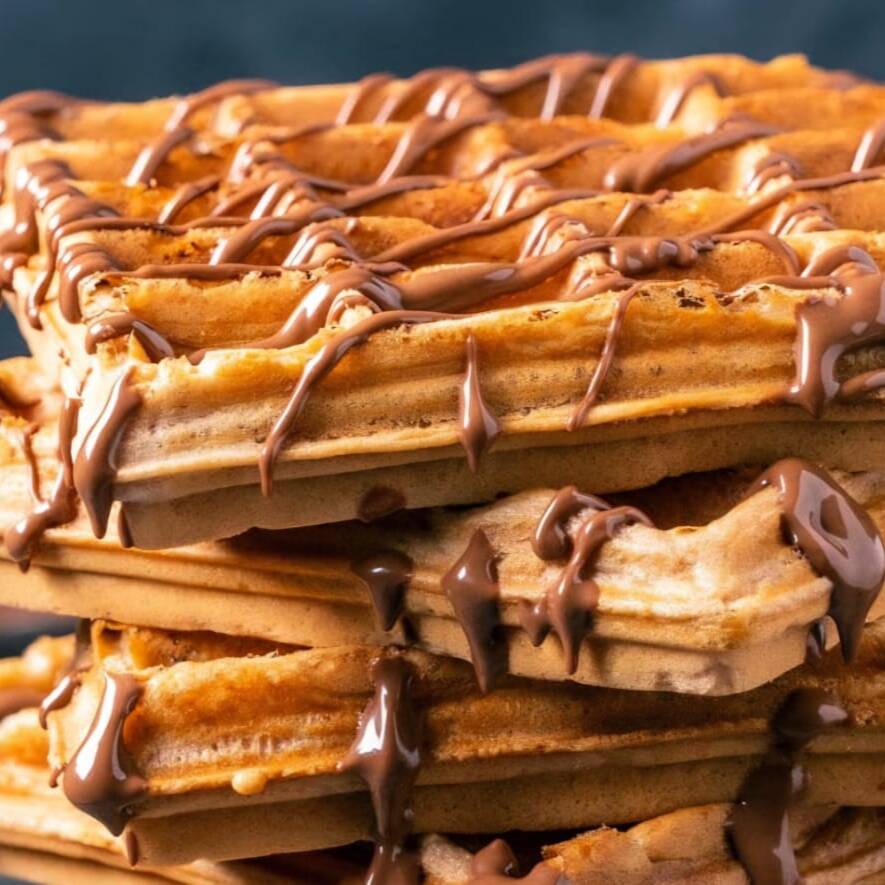 Waffles (3piezas) con nutella