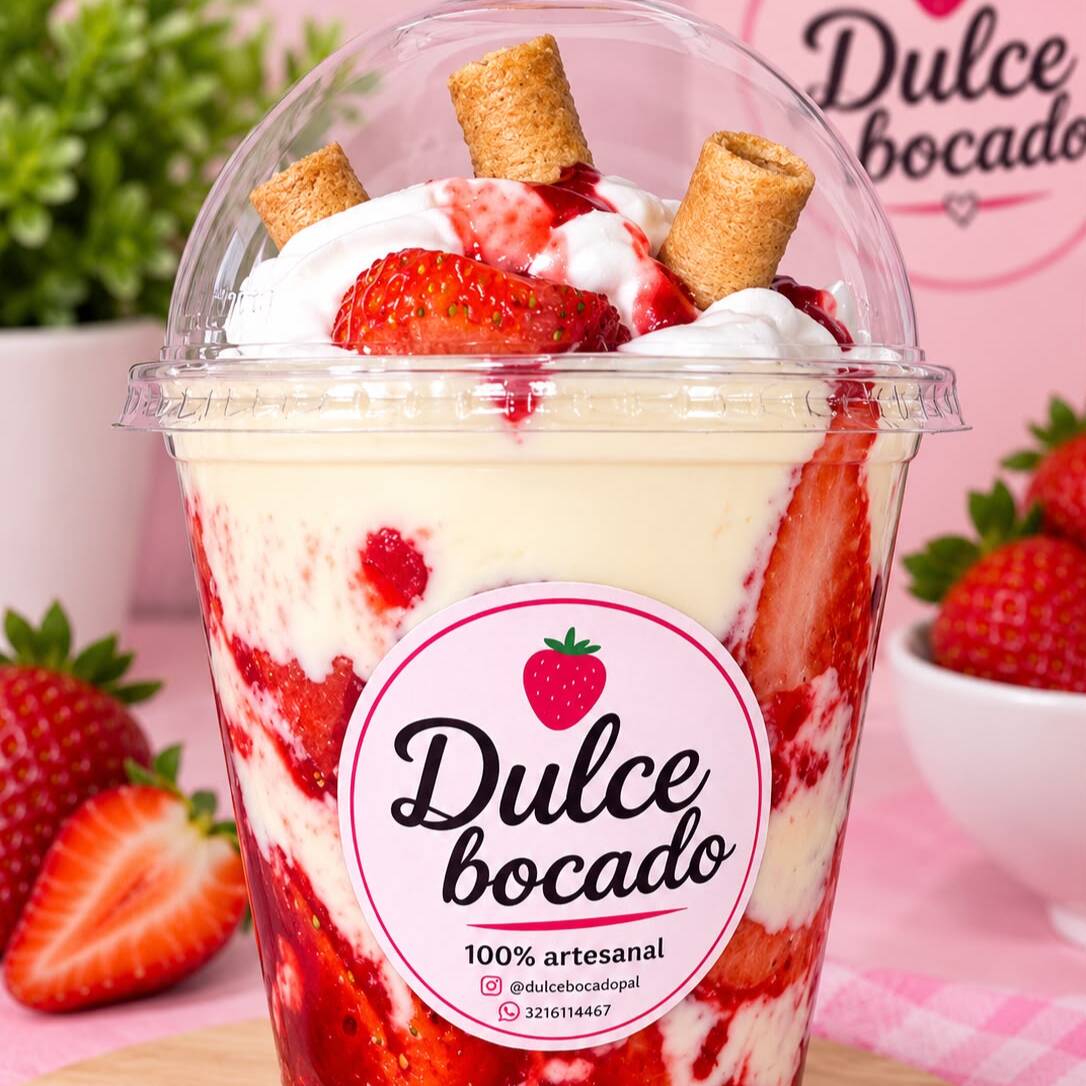 Fresas con crema sencillas Vaso Pequeño