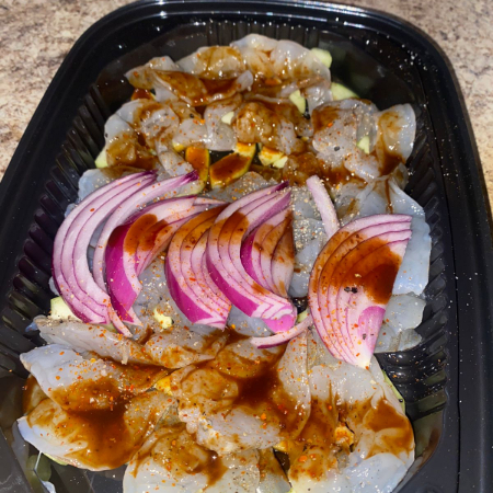 Aguachile Crudo y Coca Cola 600 ml