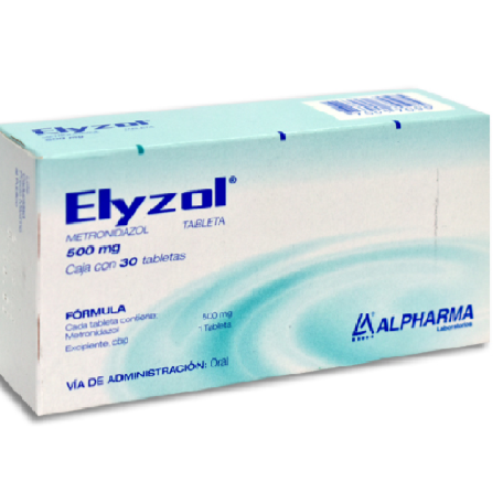 Elyzol (Metronidazol) 500 Mg Caja con 30 Tabletas