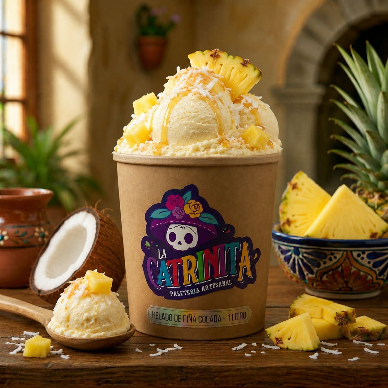 Helado de Piña colada (sin alcohol)