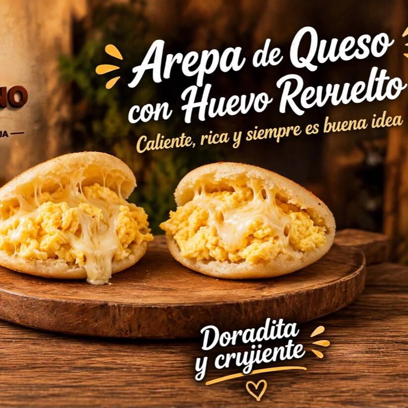 Arepa de Queso con Huevo Revuelto