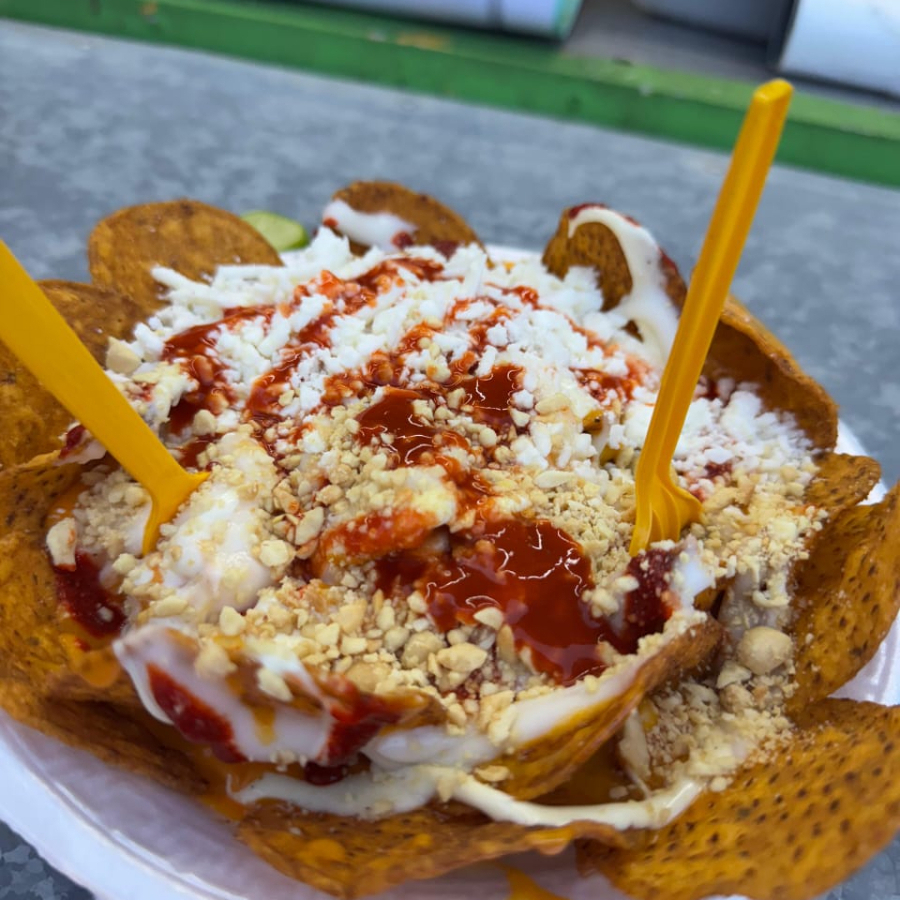 Maruchan con elote y papas