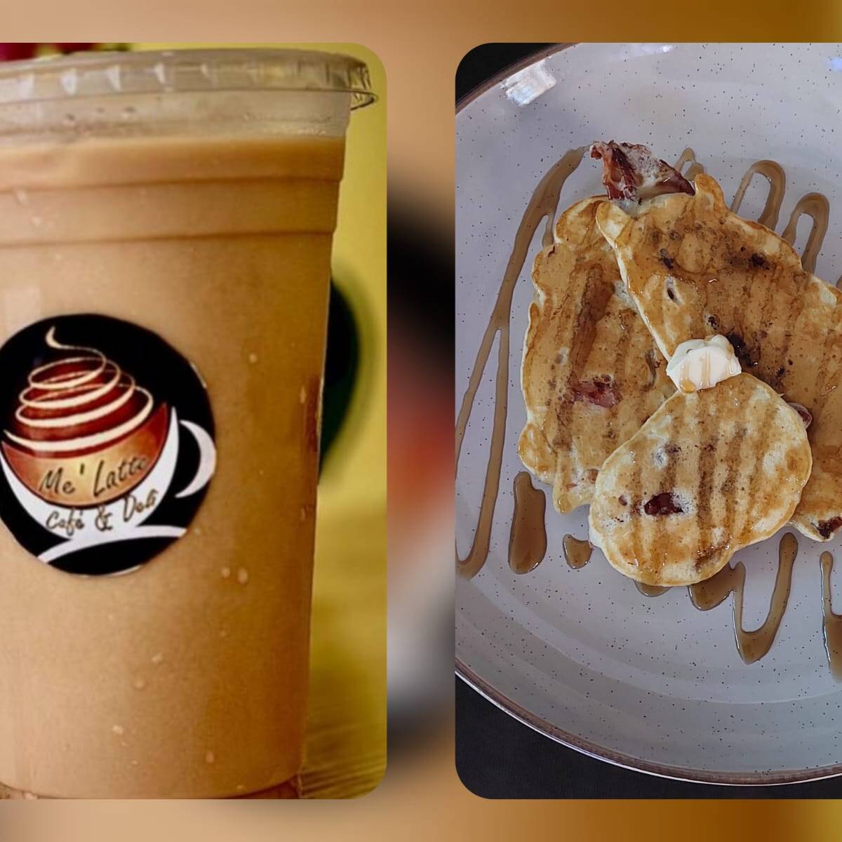 Pancakes de Tocino & Cafe en las Rocas🥞🧋