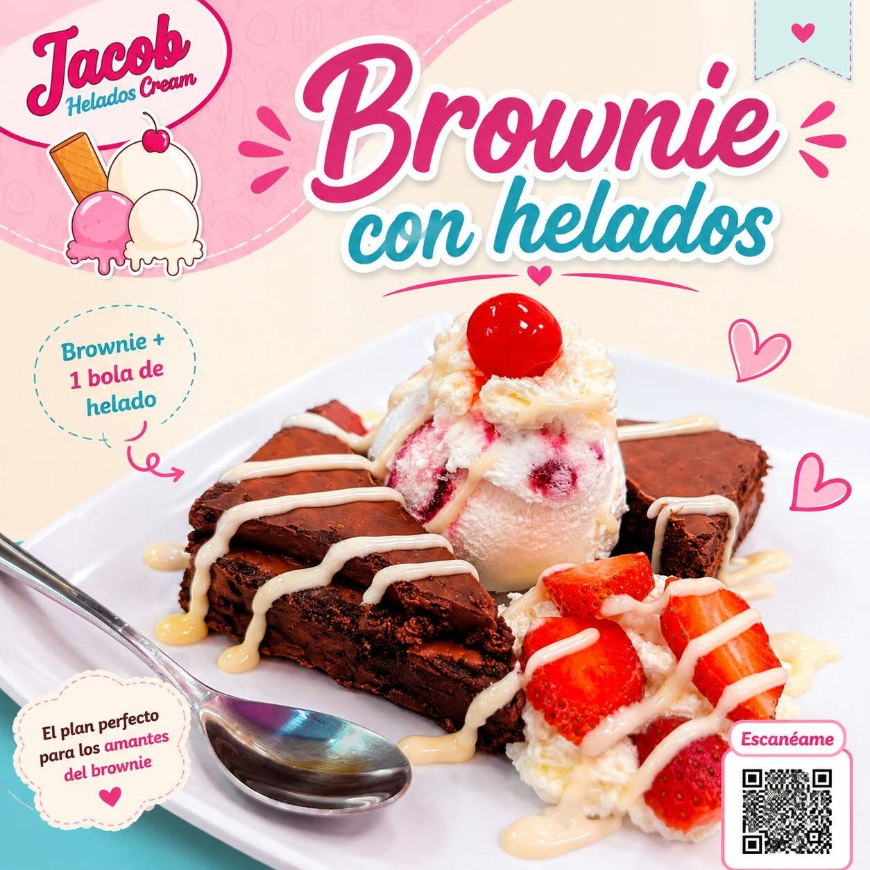 Brownie con Helado
