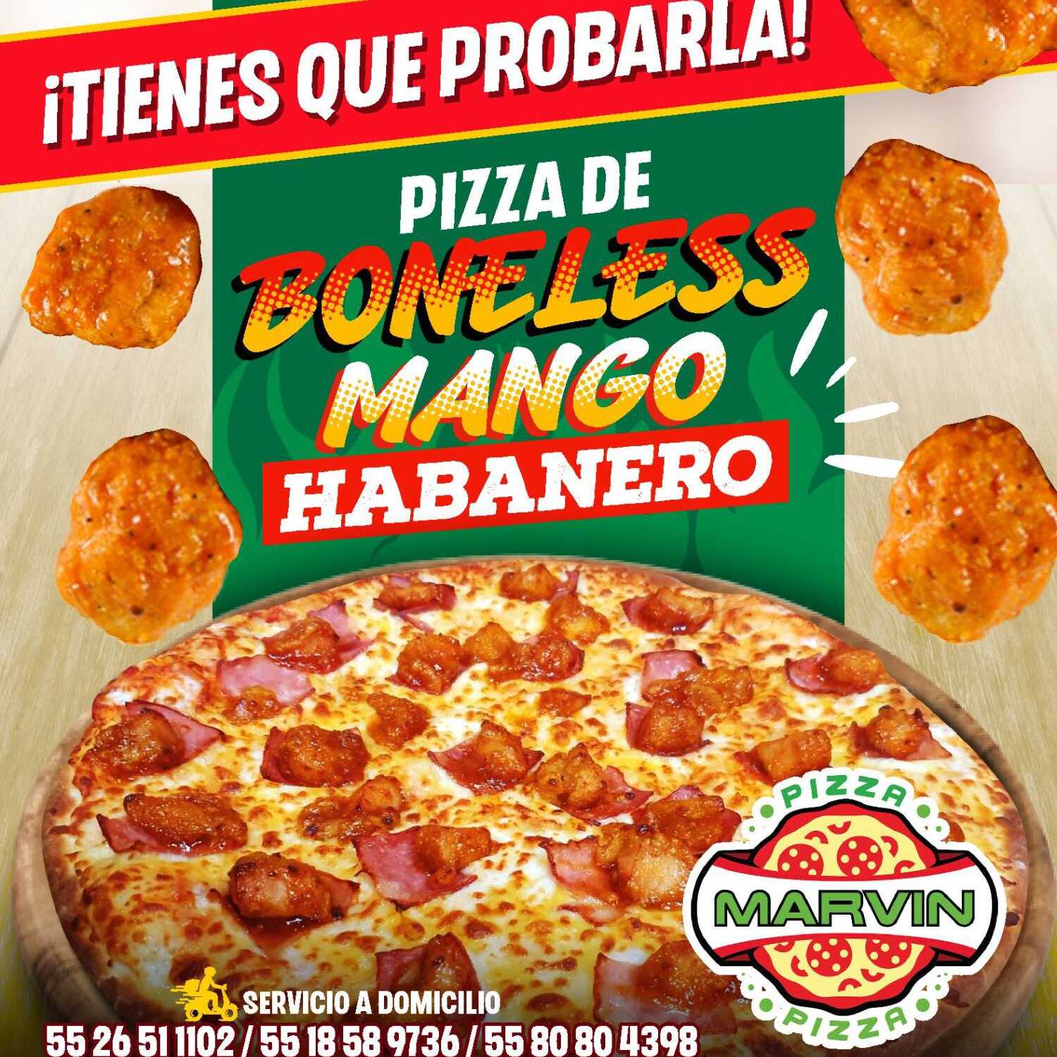 1 Pizza Boneless Mango Habanero (no incluye 2x1)