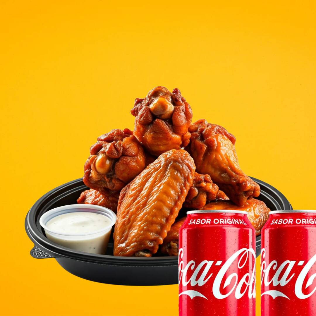 COMBO: 10 Alitas + 2 Coca Cola