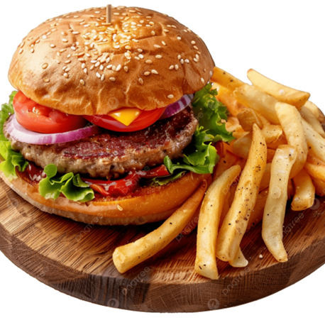 BURGER HAWAIANA CON PAPAS