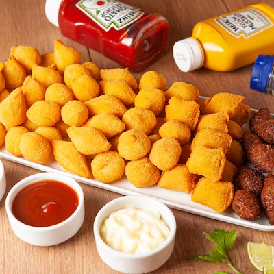 25 deliciosos Mini salgados mistos - 5 und de cada sabor: (Quibe, coxinha, requeijão, salsicha e presunto e queijo). Obs: Não podemos alterar os sabores dos salgados e não acompanha molhos.