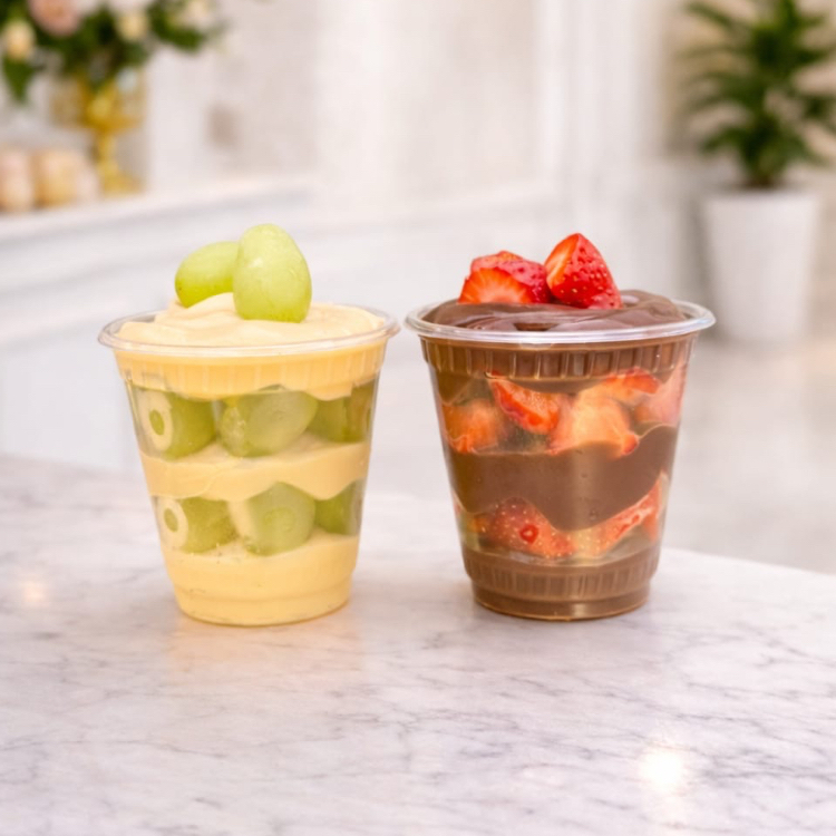 Perfeita para quem ama combinações cremosas e refrescantes! Um copinho traz o sabor marcante do morango fresco com creme cremoso de chocolate, equilibrando o azedinho da fruta com a intensidade do chocolate. O outro vem com uvas suculentas e creme cremoso de Ninho, trazendo a doçura da fruta unida à suavidade inconfundível do leite em pó. Uma dupla que conquista no primeiro olhar e surpreende em cada colherada!