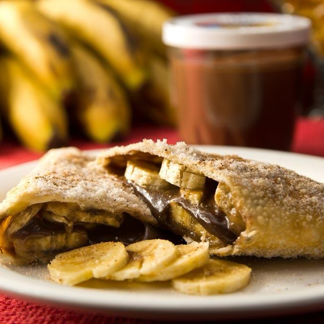 Pastel de Banana com Creme de Avelã