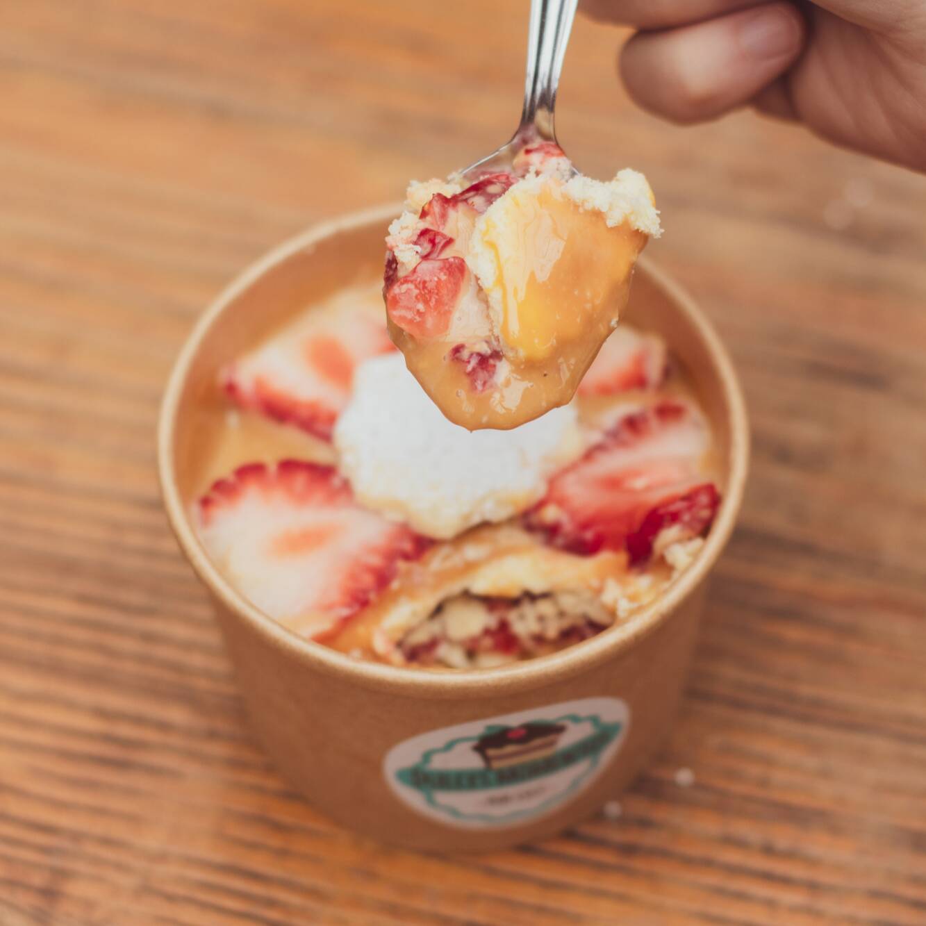 Cuchareable Alfajor con Fresas