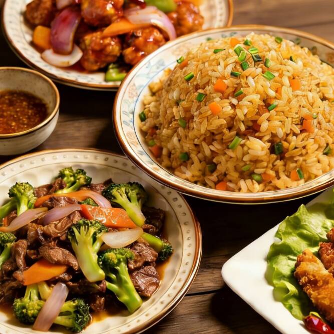 PLATO GRANDE CON ARROZ O ESPAGUETI (3 GUISOS)