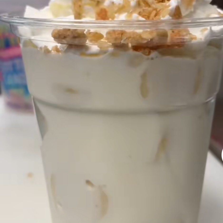 Plátano con Crema ( Vaso Grande )