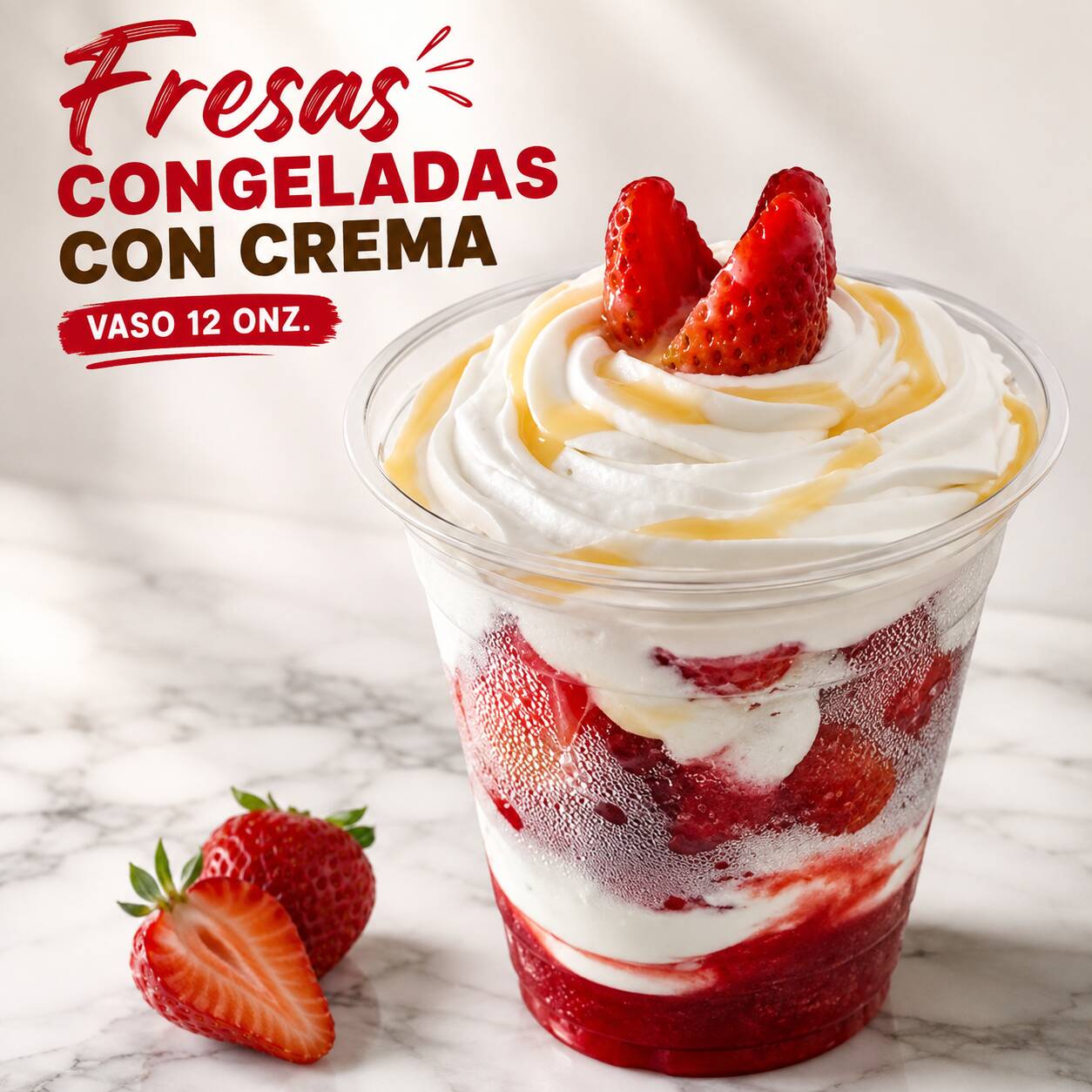 FRESAS CON CREMA CONGELADAS