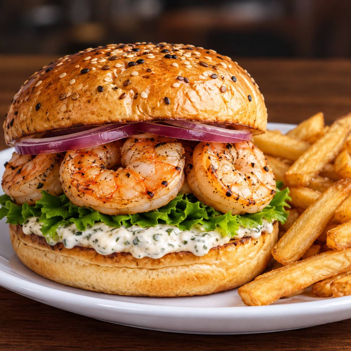 HAMBURGUESA DE CAMARON