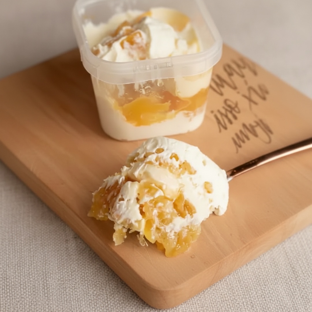 Mousse de Ninho, bolinho de massa branca amanteigada, doce de abacaxi e finalizada com blossoms callebaut branco.