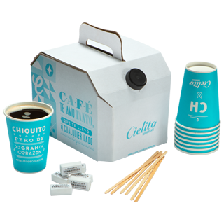 Caja de café americano para llevar