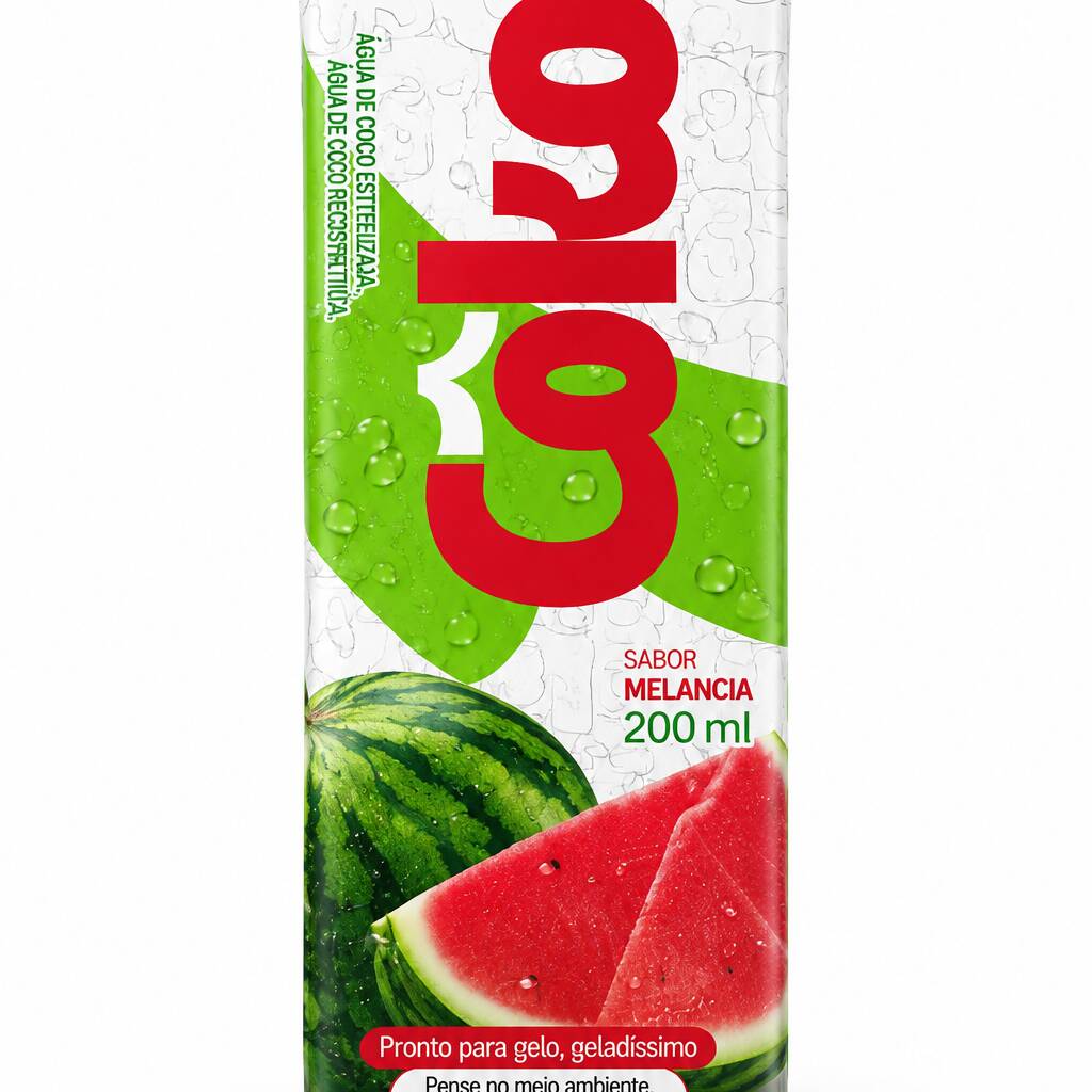 Gelo sabor melancia, refrescante e ideal para acompanhar gin, vodka, whisky e outros drinks.