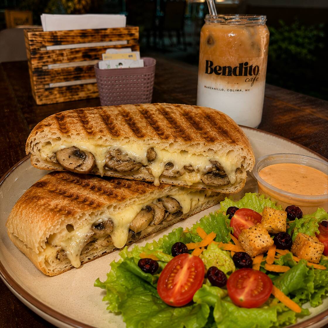 Panini Queso y Champiñones