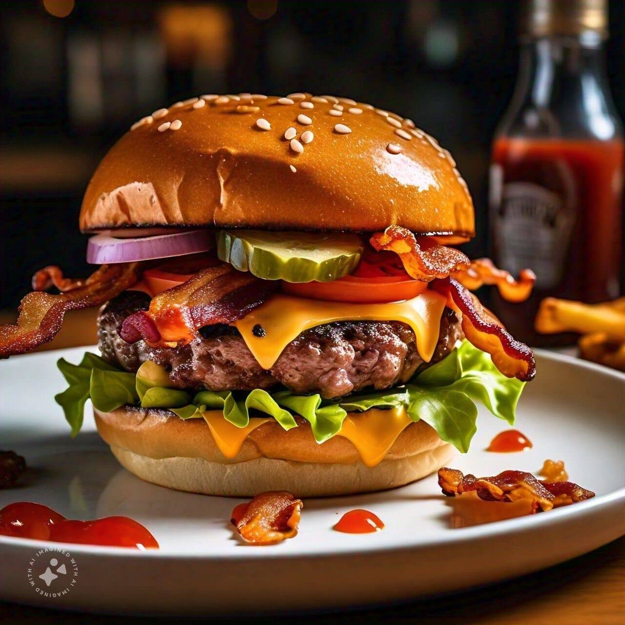 HAMBURGUESA DE SIRLOIN CON TOCINO