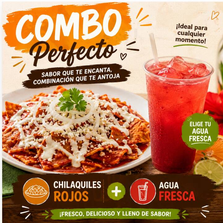 Chilaquiles Rojos + Licuado