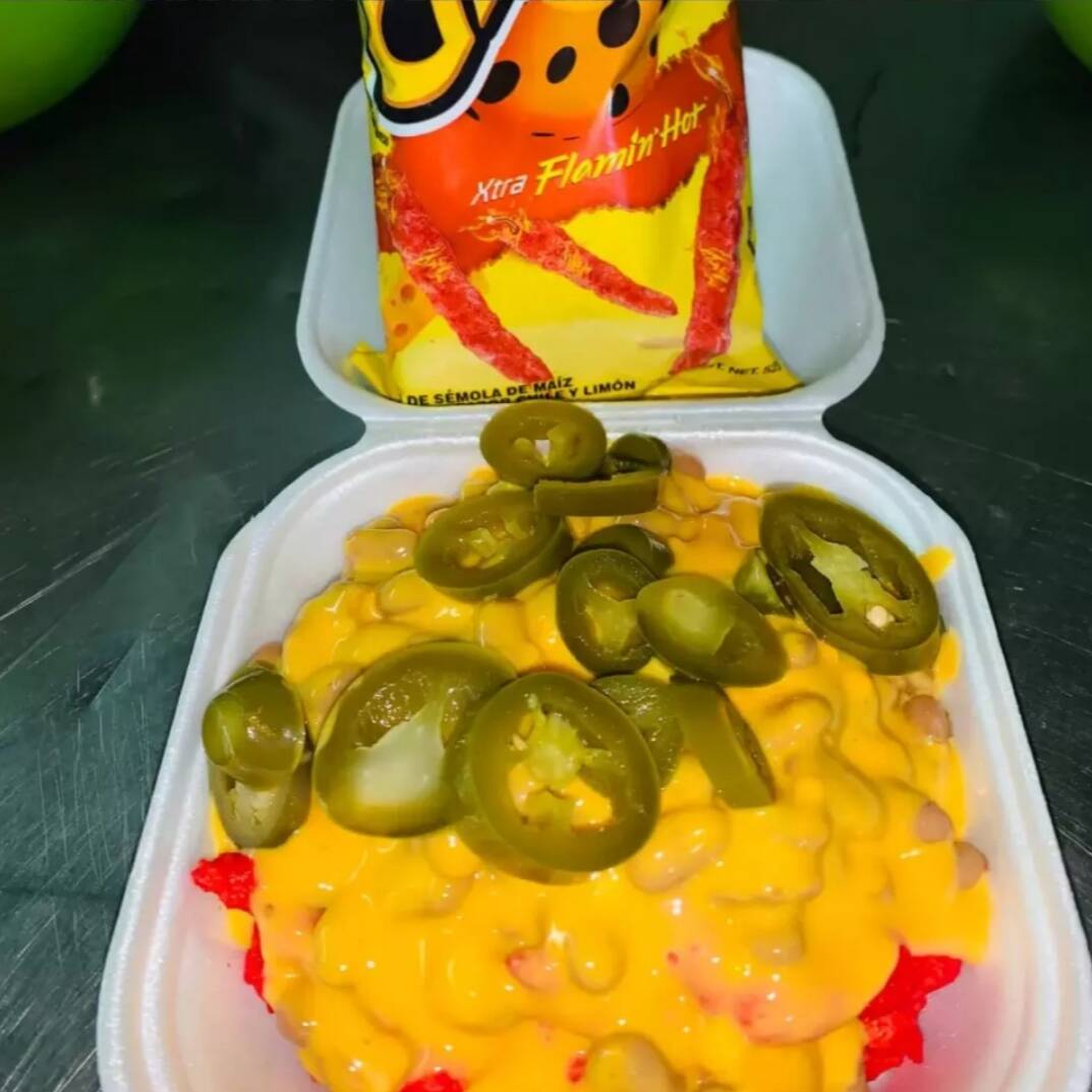Cheetos con frijoles