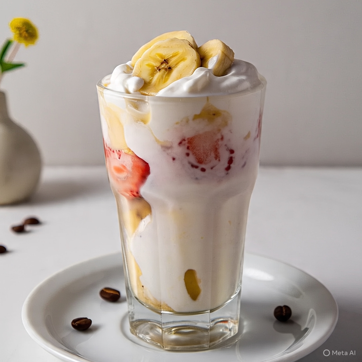 Banano y Fresas con Crema "12 Oz"