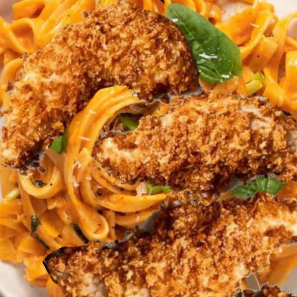 Fetuccini Buffalo con Tiras