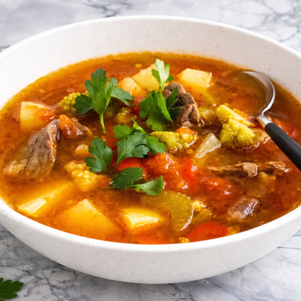 Massa, Legumes E Carne.