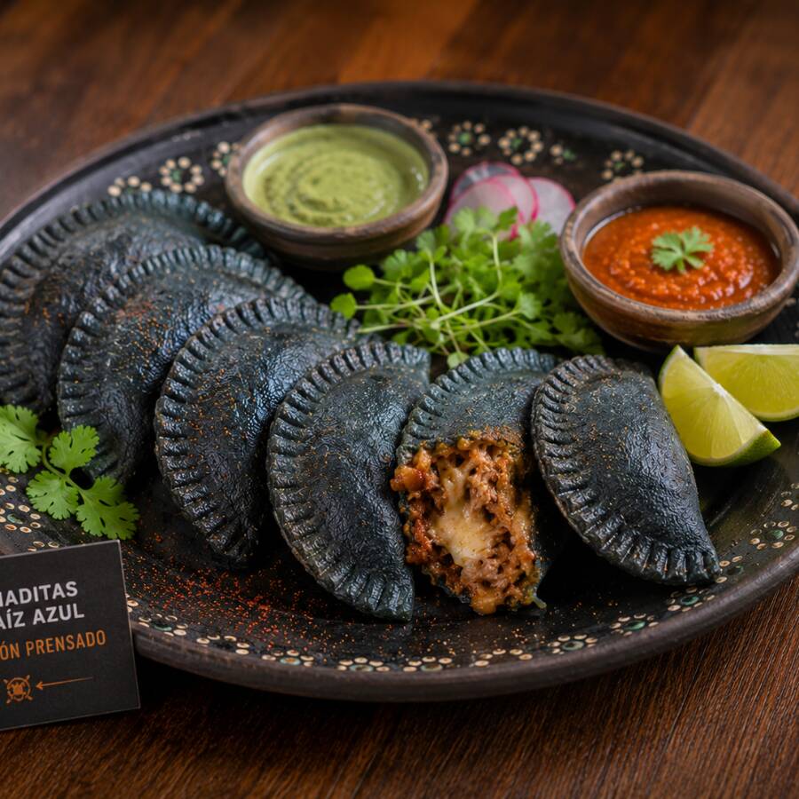 8 Empanadas de maíz azul de pollo