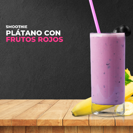 Smoothie Plátano con Frutos Rojos Base Yogurt
