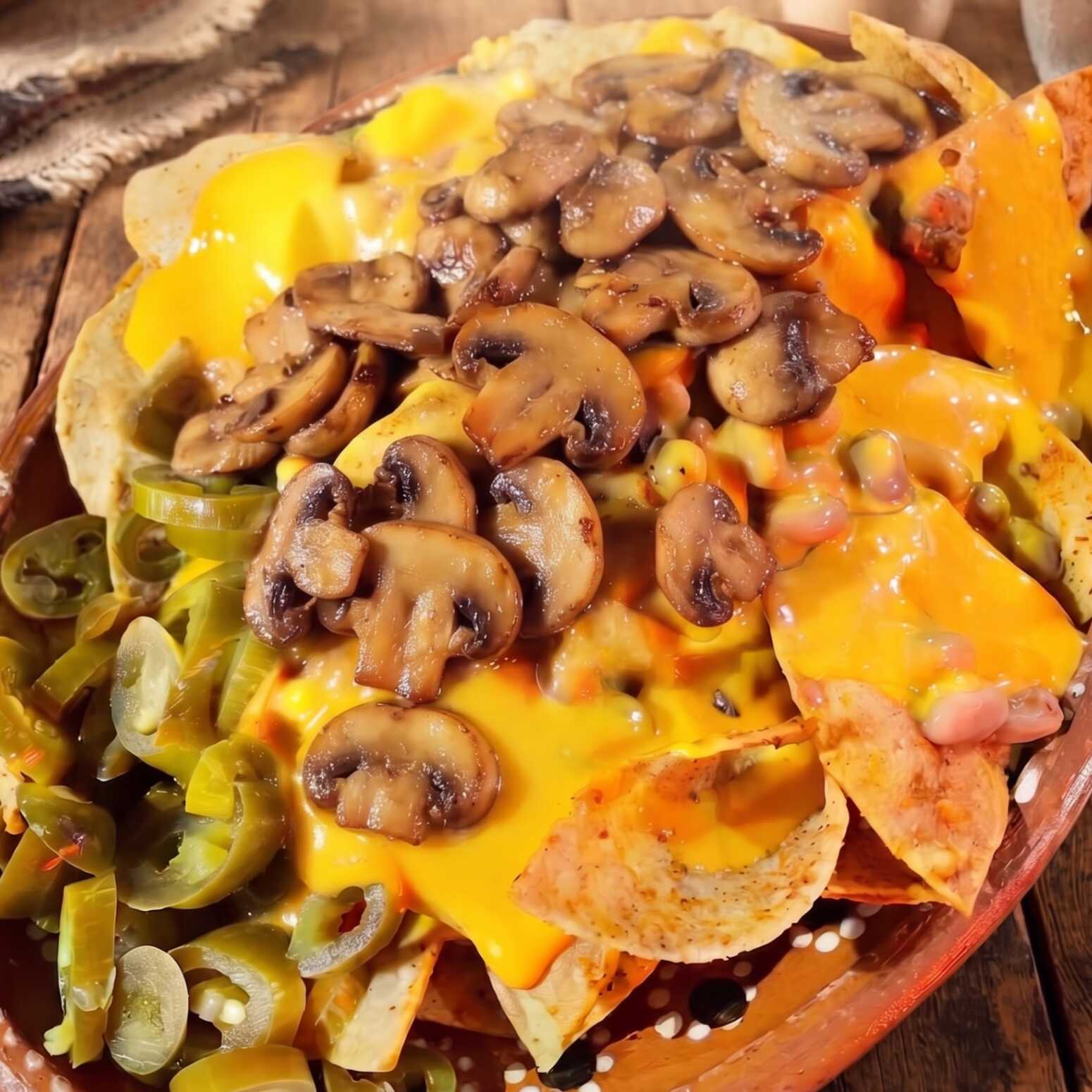 Nachos Especiales con Champiñones
