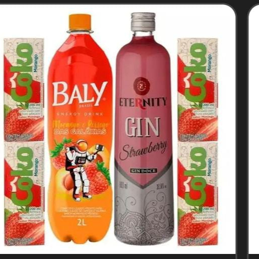 GIN ETERNITY PESSEGô E FRAMBOESA,BALY MORANGO E PESSEGô,5 GELOS MORANGO OU COCO.
