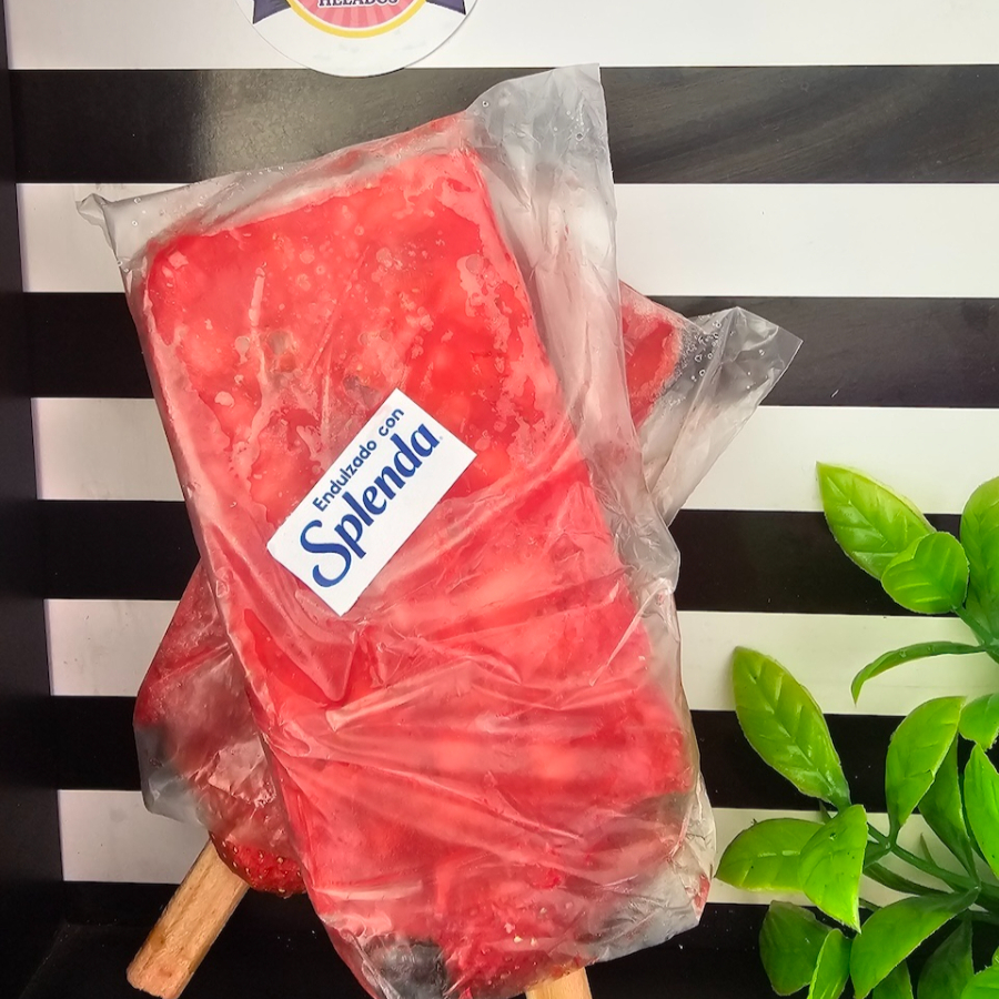 Paleta de Agua de Fresa Endulzado con Splenda