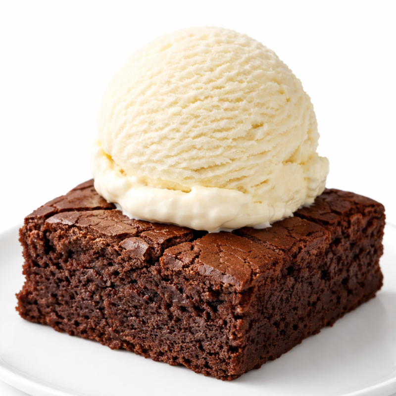 Brownie de Nueces con Helado