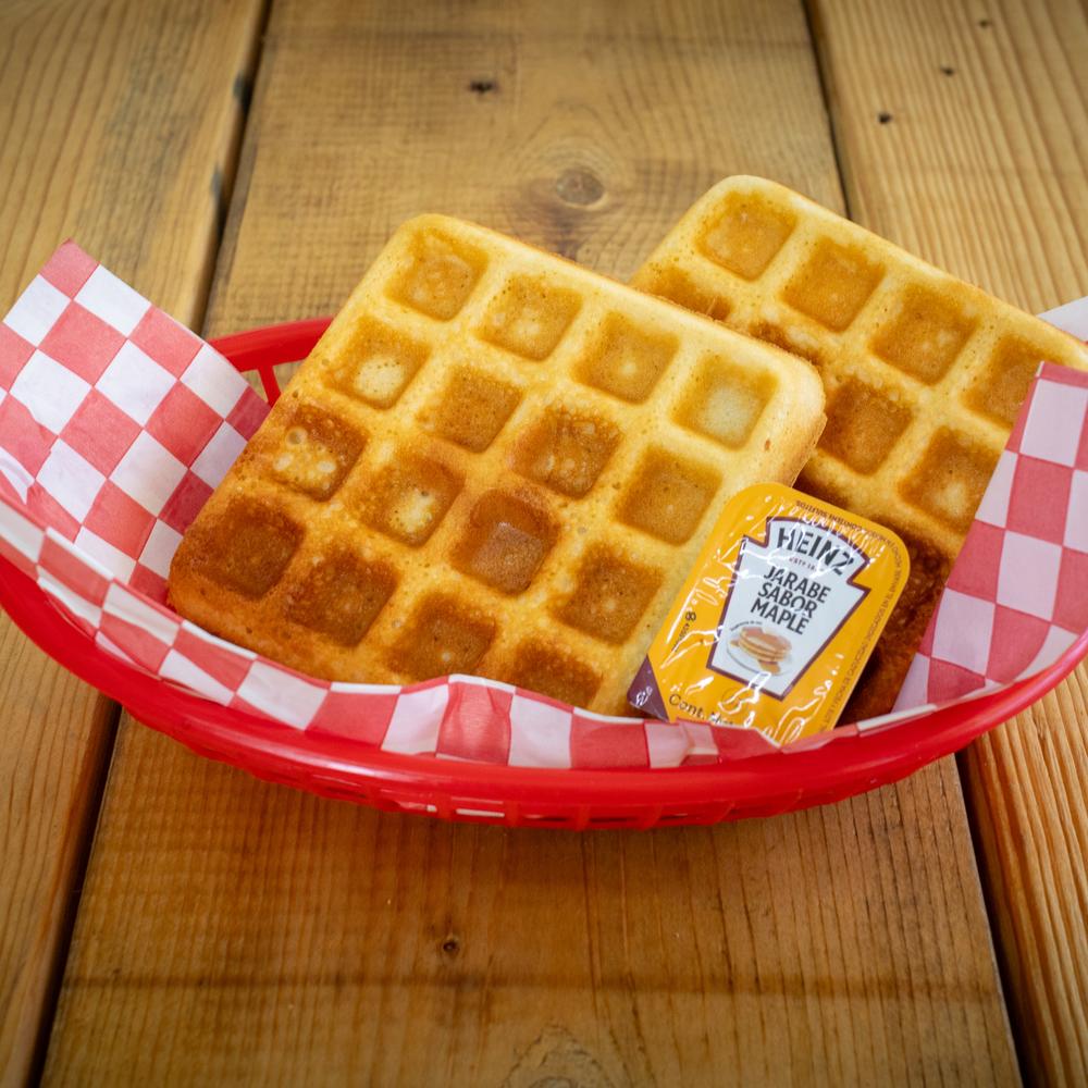 Par de waffles con miel