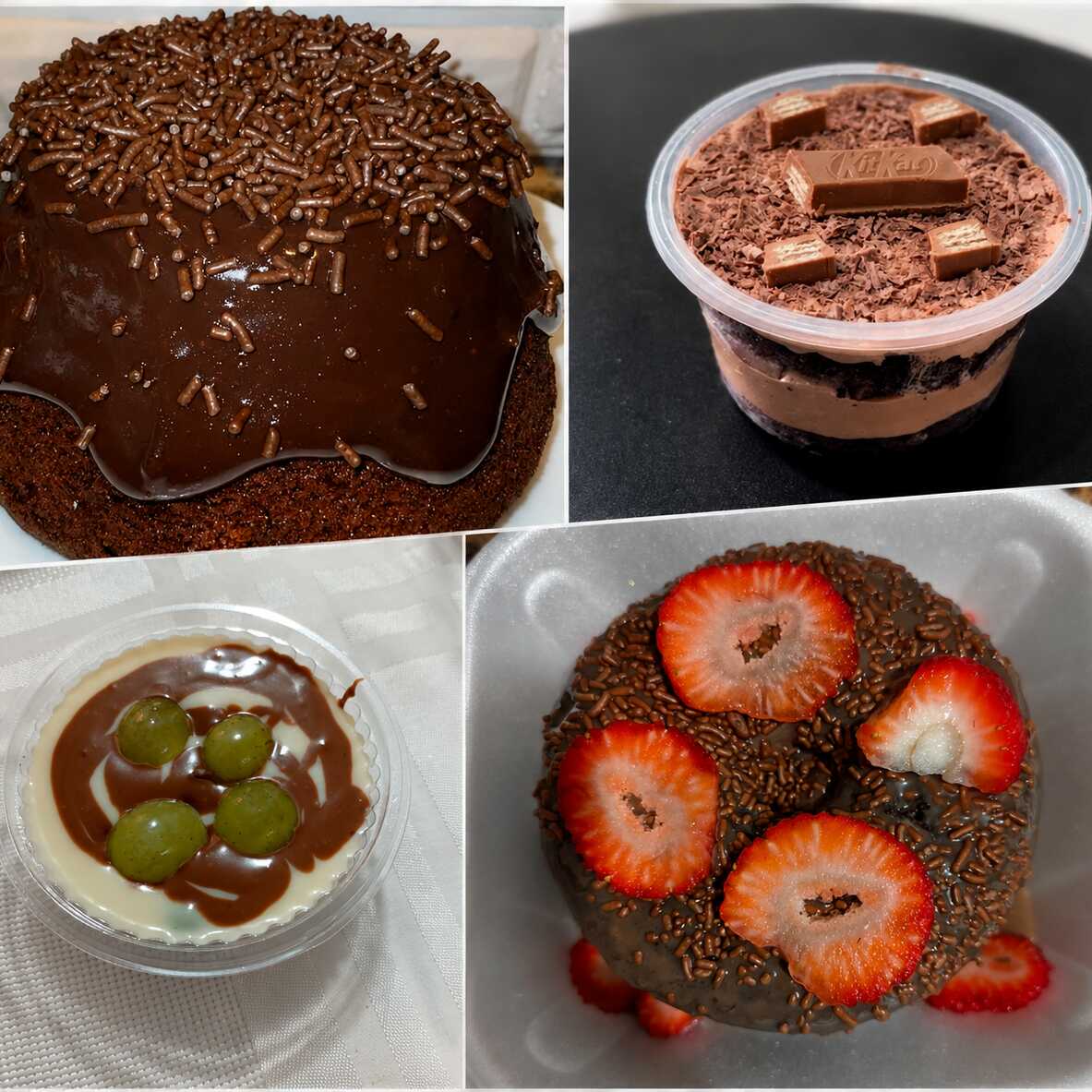 🍓 SUPER COMBO DOS SONHOS!
Prepare-se para se apaixonar por cada mordida!
🍫 Bolo no pote de KitKat
🍇 Bombom de uva
🍫 Mini vulcão de brigadeiro
🍓 Mini vulcão de brigadeiro com morango
Uma combinação irresistível, cremosa e cheia de sabor!
Perfeito para matar a vontade de doce ou deixar seu dia muito mais gostoso