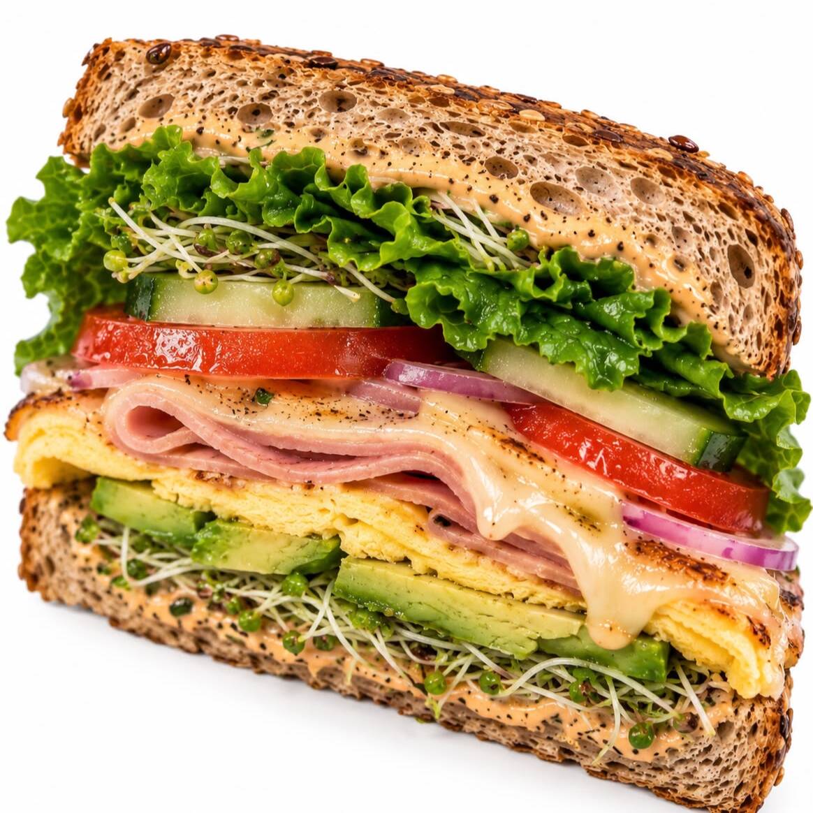 Sándwich de Omelette de Pavo y Queso