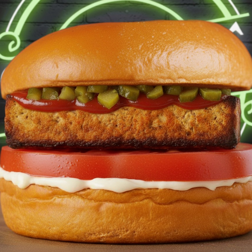 Lanche no pão brioche com tofu grelhado, maionese Tofulelê, tomate, molho picante da casa e fatias de pimenta jalapeño. (Imagem ilustrativa) Alergênicos: Contém Aveia, Derivados De Trigo E Soja. Pode conter Castanha De Caju. Contém Glúten.