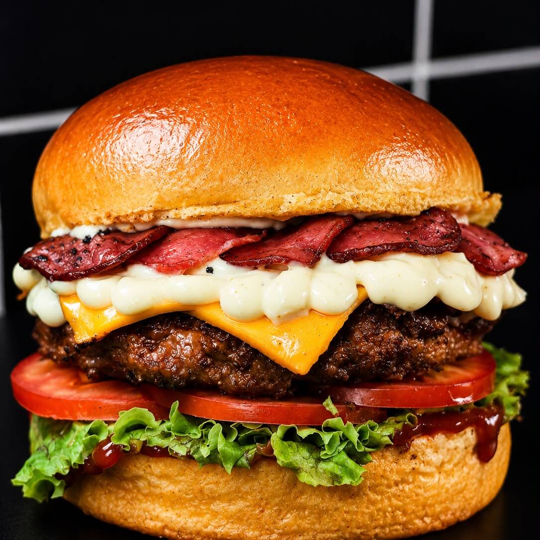 Apresentamos o 'Xm8 Calabresa', uma estrela da nossa categoria de 'Hambúrgueres Tradicionais'. Este prato se destaca por sua combinação de sabores irresistíveis. Começa com um macio e fresco pão, seguido por uma suculenta carne de 120g, perfeitamente temperada. Adicionamos uma generosa camada de queijo cheddar derretido, que se mescla harmoniosamente com a calabresa crocante. A alface crocante e o tomate fresco trazem o contraste perfeito para o sabor forte da calabresa. A cebola caramelizada intensifica a experiência, adicionando uma doçura inesperada. Finalizamos com uma pitada de ketchup e uma generosa porção da nossa exclusiva maionese verde. Experimente e apaixone-se por cada mordida!