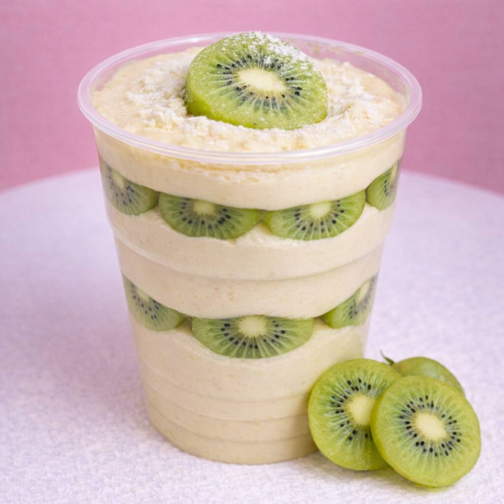 Delicioso copo super cremoso com camadas generosas de creme de Ninho e fatias frescas de kiwi, trazendo o equilíbrio perfeito entre o doce e o leve toque refrescante da fruta. Finalizado com leite Ninho polvilhado e kiwi fresco. Uma sobremesa leve, cremosa e irresistível que conquista na primeira colherada!